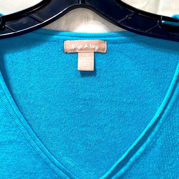 WHITE STAG BLUE ACRYLIC LNG SLV SWEATER SZ L - Picture 4 of 10